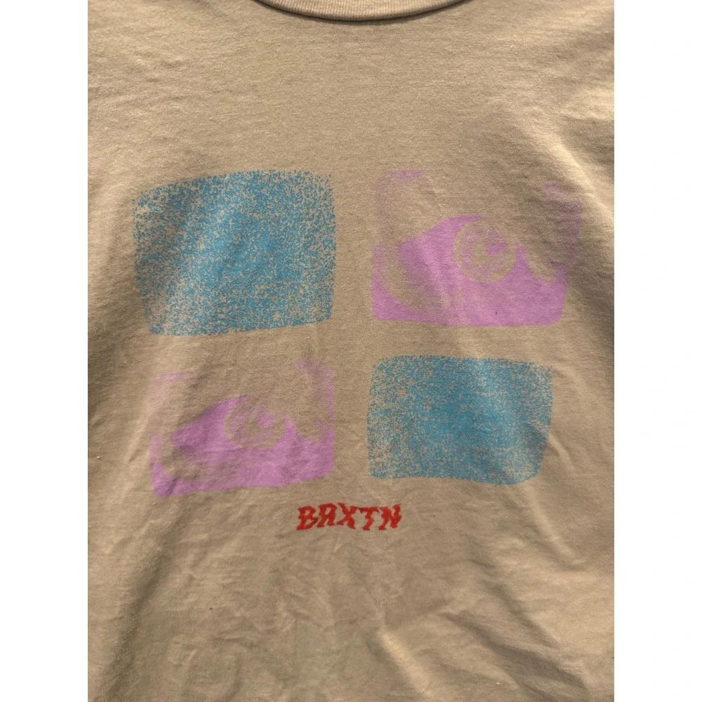 Brixton Mens XXL Long Sleeve Graphic T-Shirt Tan Sand BRXTN Standard Fit Tee - Picture 2 of 5